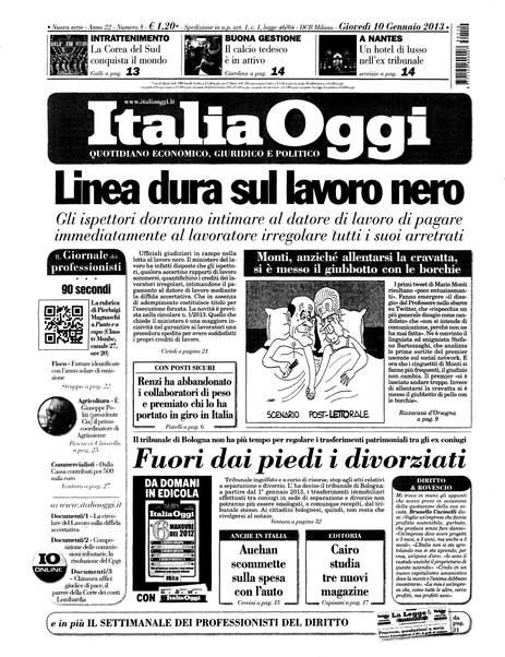 Italia oggi : quotidiano di economia finanza e politica